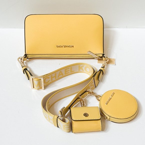 Michael Kors Jet Set Travel Small Crossbody Bag Teach Attached Daffodil - Picture 6 of 13